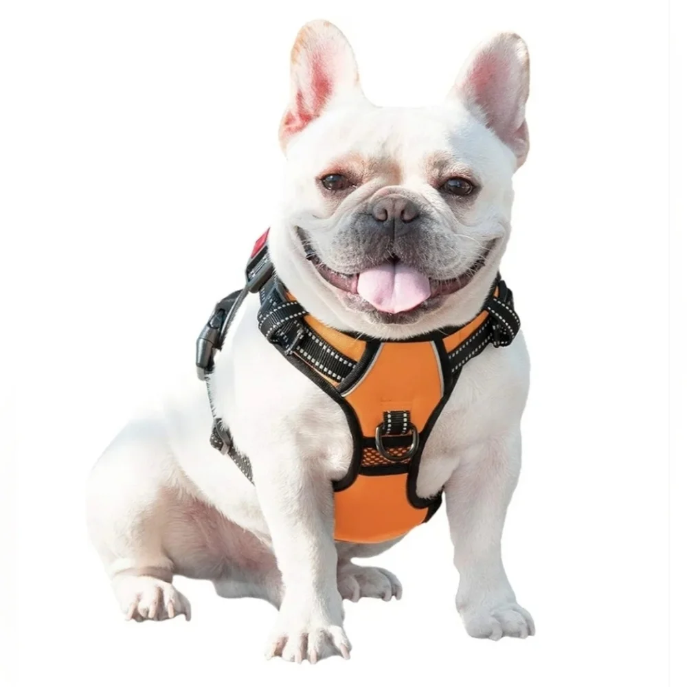 PhoePet Orange Reflective No Pull Dog Harness w/ Handle Size Large EUC